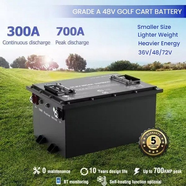 AK POWER 48V 100Ah Golf Cart Battery UL CE Approved 8000 Cycles 10Years Warranty - Image 2